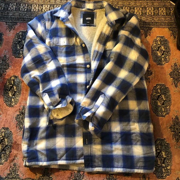 Vans Blue Plaid Sherpa Lined Flannel 